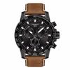 Tissot Super Sport Chronograph Watch, Leather Strap, Officially Imported, T1256173605101, Men's, Black Dial