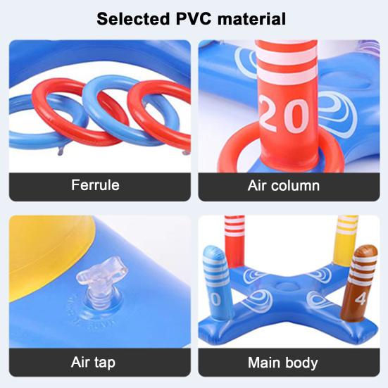 1 Набор Надувное Кольцо для Бросания в Бассейн с 45720 Кольцами Дети Взрослые В помещении Плавающий Крест Баскетбольная Стойка ПВХ