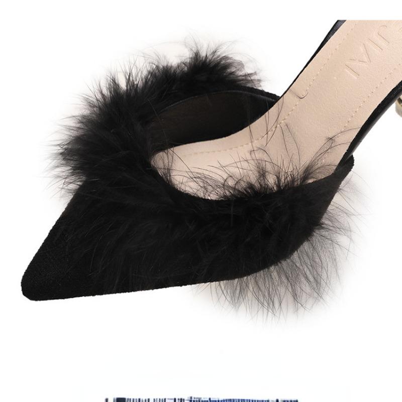 Womens High Heeled Slippers Pointed Sandals Fashion Comfortable Casual Home Shoes Non Slip Breathable