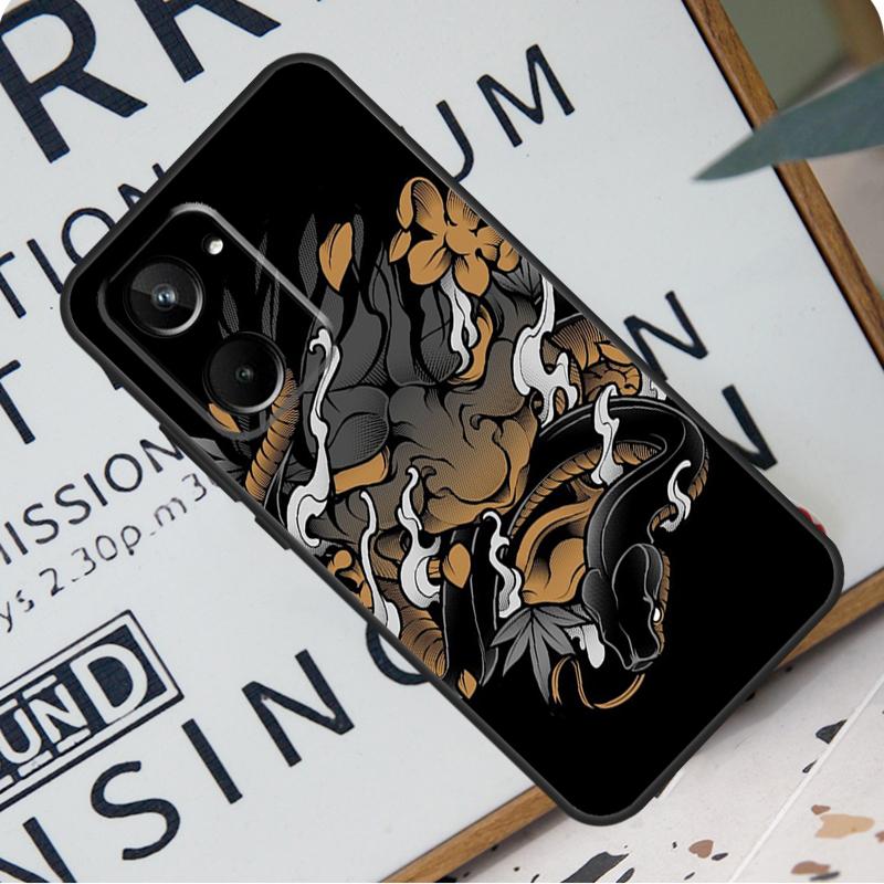 Japanese Hannya Mask For Realme 12 11 10 9 Pro Plus GT5 GT Neo 6 C55 C53 C51 C35 C33 C30 C25s C21Y C31 C67 Case