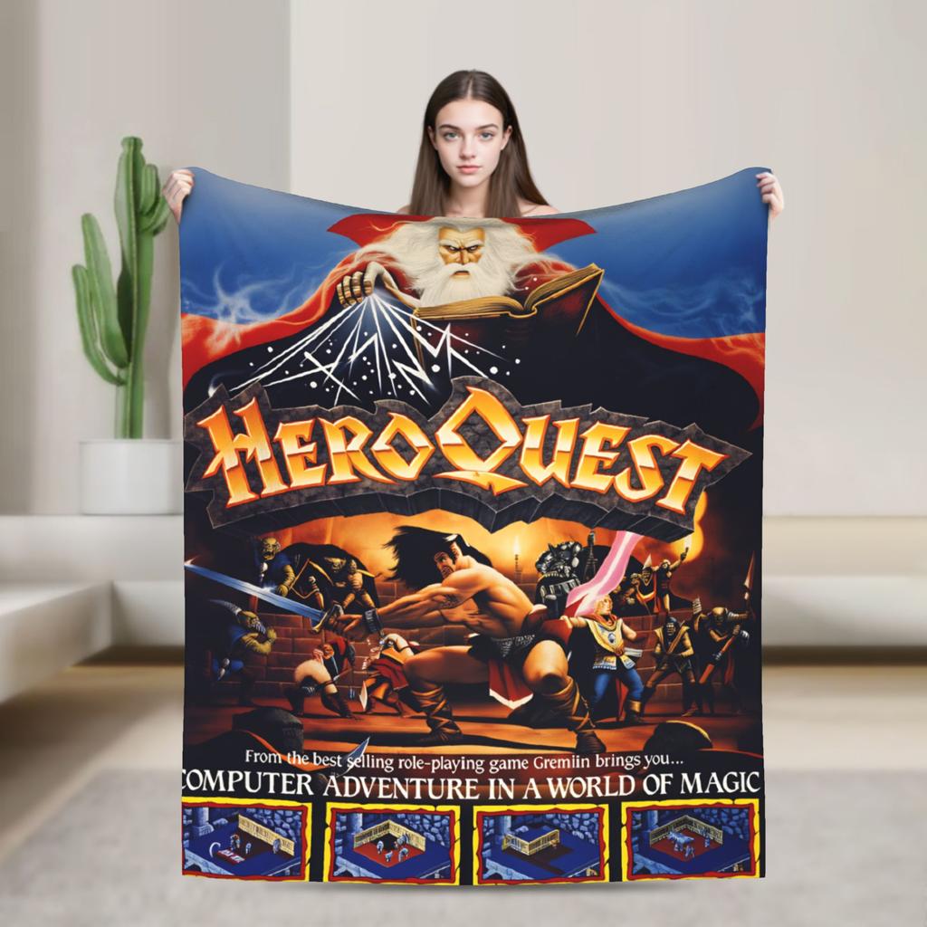 Heroquest Карточная игра Фланелевое одеяло Ретро Карточная Теплое покрывало для пикника на открытом воздухе Новинка Постельное покрывало Чехол для дивана-кровати
