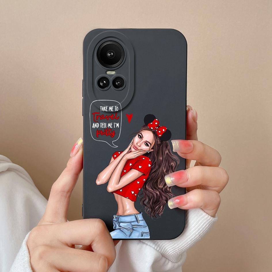 Чехол для Oppo Reno 4 5 6 7 8 Lite 8T 10 Pro 5G задняя крышка модный жидкий мягкий силиконовый матовый противоударный защитный чехол для камеры для мальчиков и девочек, бампер для Oppo