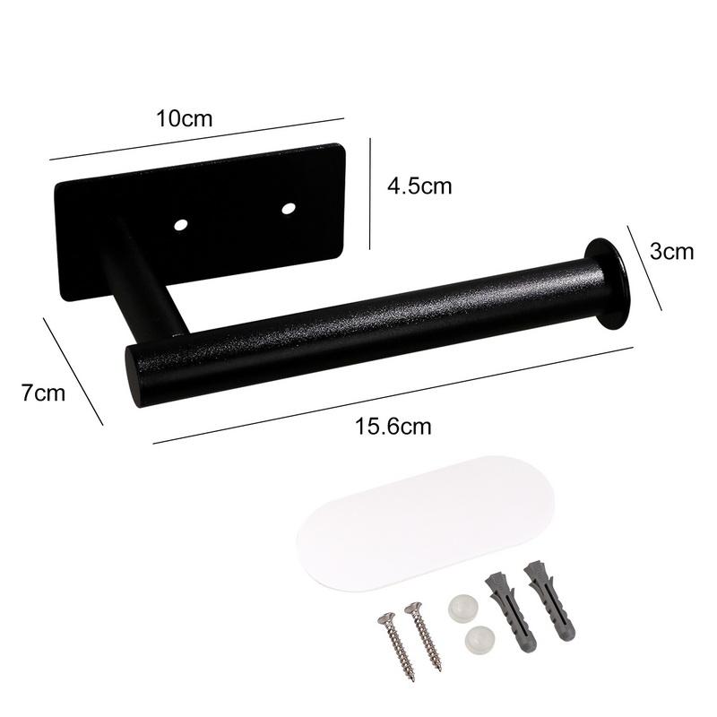 Aluminum Adhesive Toilet Roll Paper Holder Organizer Wall Mount Storage Stand Kitchen Bathroom No Drill Tissue Towel Dispenser