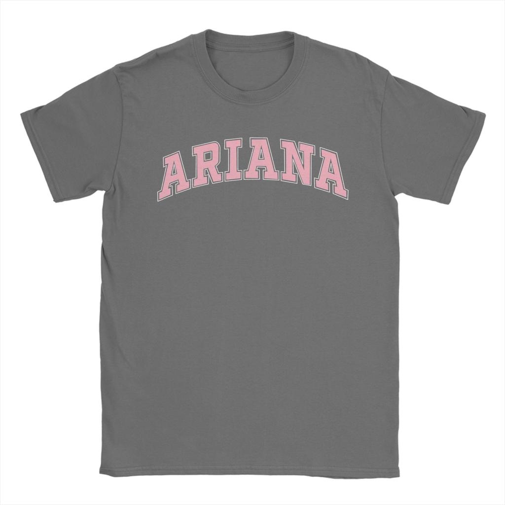 Мужская футболка Ariana Grande с розовым логотипом Fun Tees С коротким рукавом Круглый вырез Чистый хлопок Большие размеры Топы