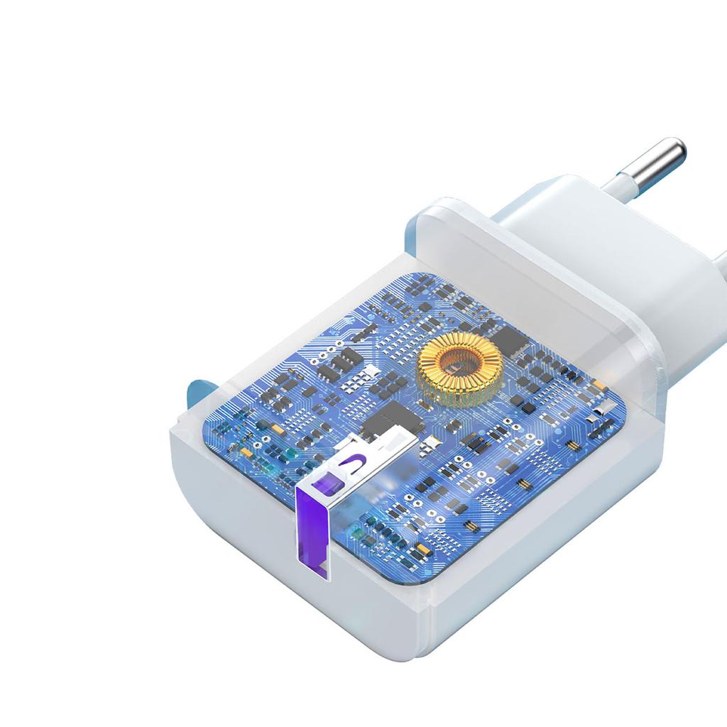 Dudao A20EU 18W USB-A Wall Charger with USB-A to Lightning Cable - White