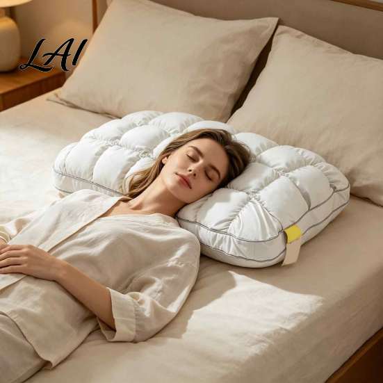 Quilted Soft Sleep Cushion Down Alternative Pillow Bed Microfiber Fill Breathable Cooling Machine Washable Bedding Cloud Puff for Side Back