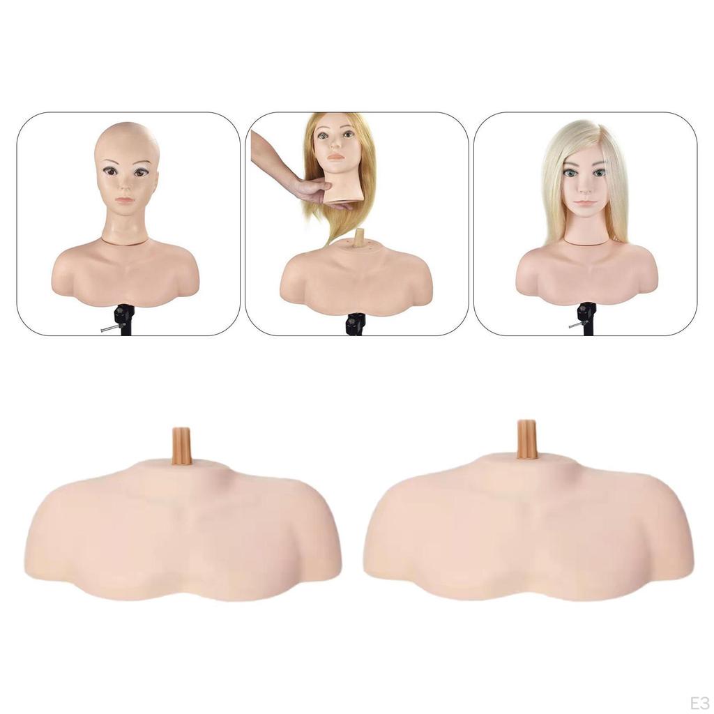Cosmetic Mannequin Shoulder Model Bust Platform Soft Head Stand Holder Bracket