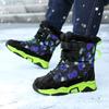 Children Warm Snow Boots Kids Winter Cotton Shoes Non-slip Snow Outdoor Warm Plush Boots High Top Warm Furry Footwear Waterproof Warm Sneakers