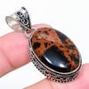 Mahogany Obsidian Gemstone 925 Sterling Silver Jewelry Pendant 1.81" M9k37
