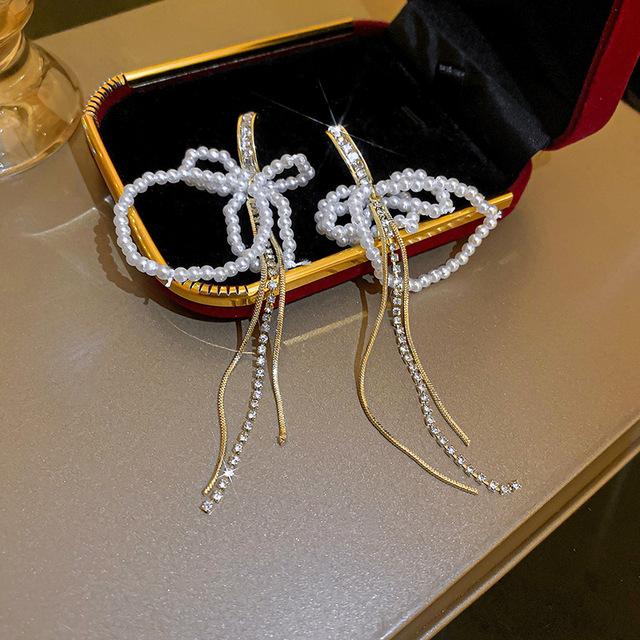 Корейские ручные бусины большие маленькие искусственные жемчужины в форме винограда длинные висячие серьги для женщин модные аксессуары для ушей