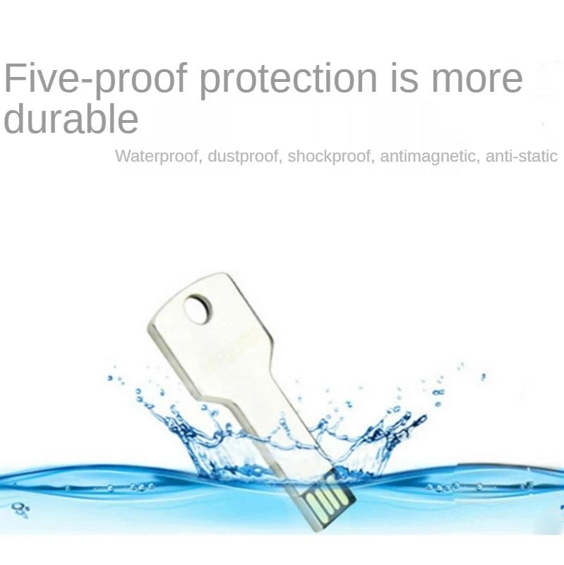 Colorful Metal Keychain Shape U Disk Waterproof Key U Disk Personality Creative USB Thumb Memory Stick Color Random