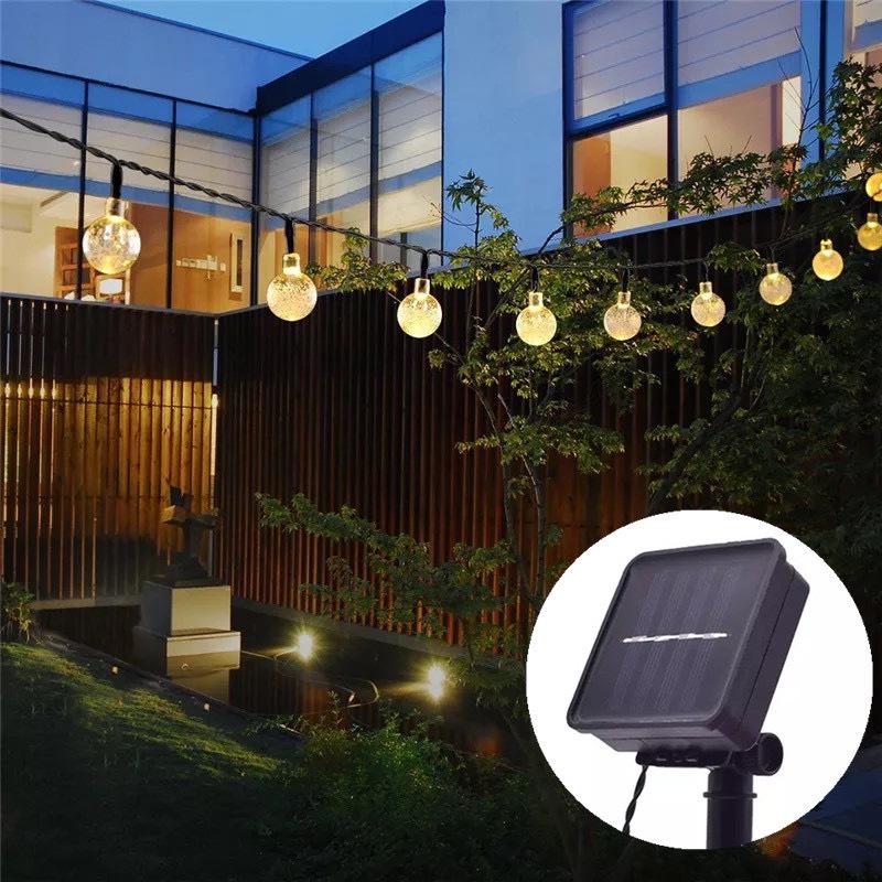Светодиодная гирлянда-шар на солнечных батареях с кристаллами для Рождественского декора на улице