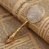 Retro 5X Magnifying Glass Handheld Magnifier Wooden Handle Optical Eye Loupe
