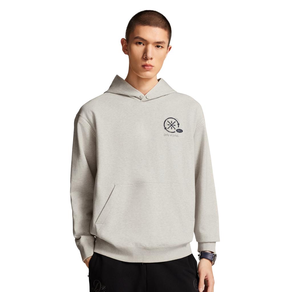Li Ning Wade Sweatshirts Men's Heather Gray Tile Gray Hooded Moderate AWDW011-6
