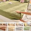 Winter Warm Velvet Fitted Sheet Solid Color Bedsheet Soft Bed Cover Queen Size Bed Linen Home Sheet Couvre Lit