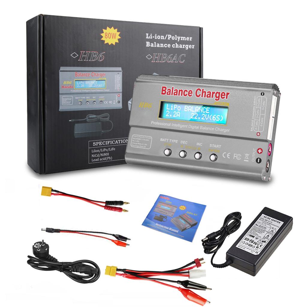IMAX B6 80W Multi-function Battery Charger For Lipo Li-ion LiFe NiMh Ni-Cd PB XT60 Tamiya RC Balance Discharger+15V 6A Adapter