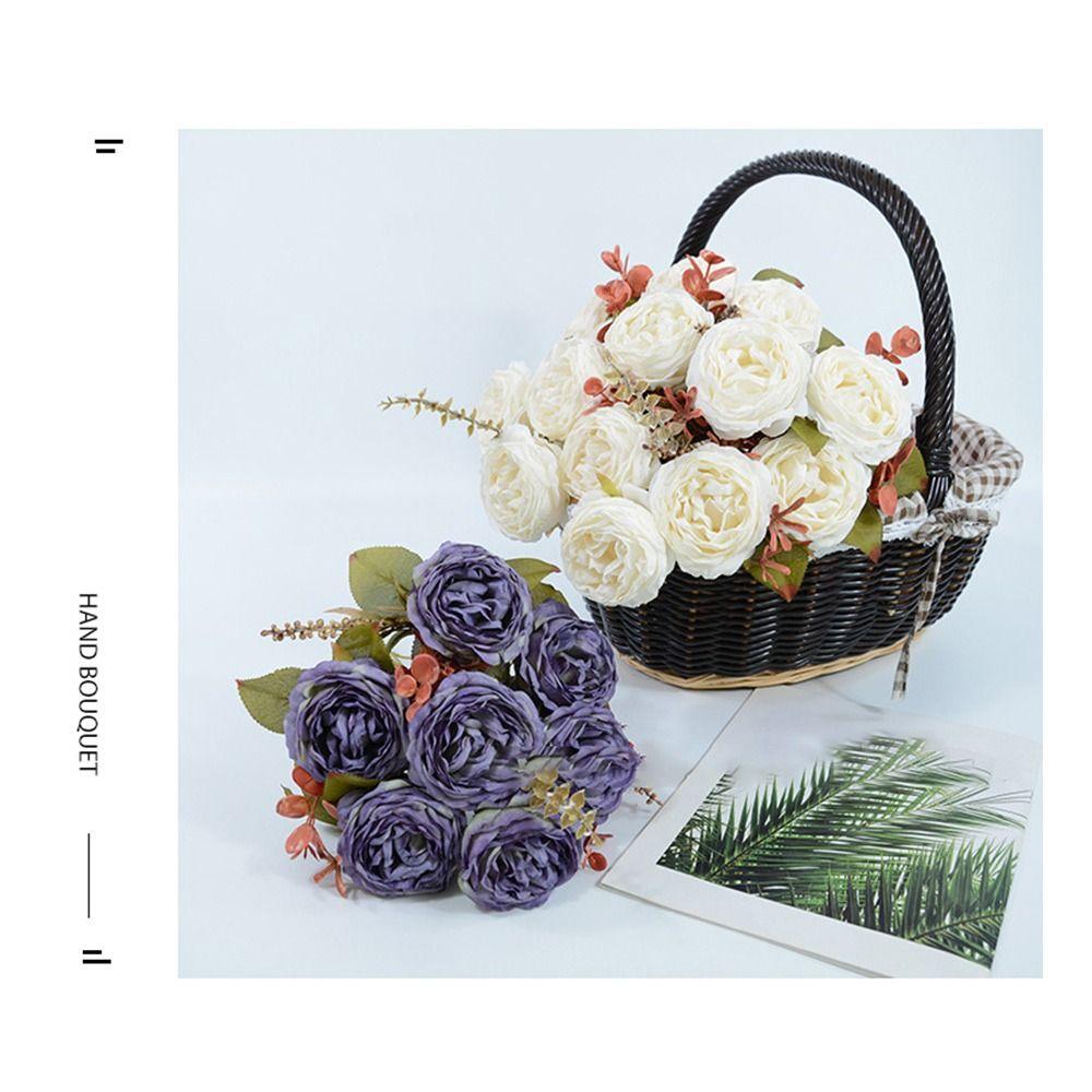 7 Heads Simulation Flower Rose Silk Petals Faux Flower Rose Artificial Flowers Home Decoration
