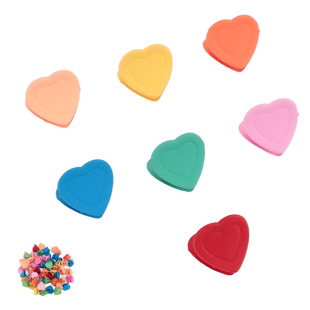 100pcs Mini Heart Claw Clips Tiny Cute Hairpin Hair Decoration Accessories Children Colorful Hair Cl