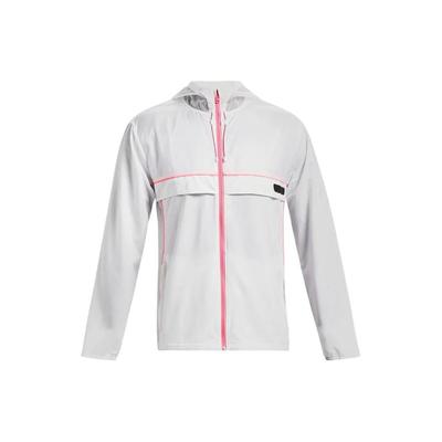 Мужская дышащая куртка в полоску с капюшоном Run Anywhere, белая 1374229-100