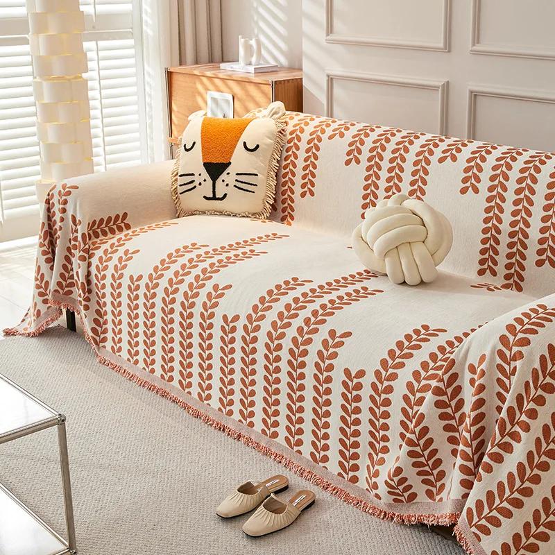 Полотенце для дивана в скандинавском стиле из шенилла с кисточками в стиле бохо с геометрическими узорами для гостиной, повседневные чехлы для дивана, одеяла для кроватей