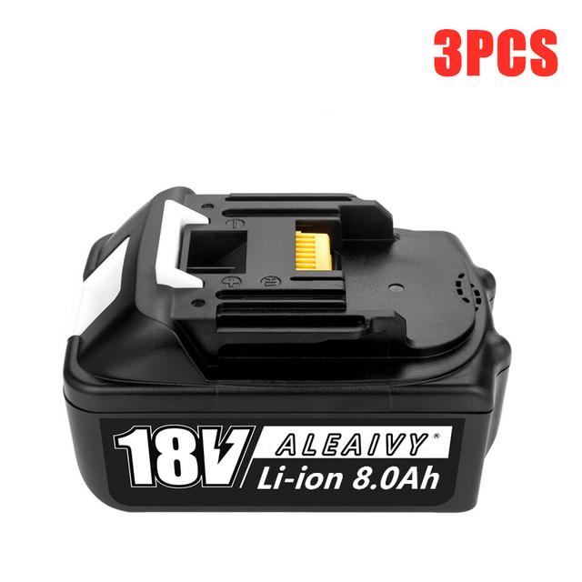 Bl1860 емкостью 8,0 Ач, заменяющий литий-ионный аккумулятор Makita 18 В, совместим с беспроводным электроинструментом Makita 18 В Bl1850 1840 1830.