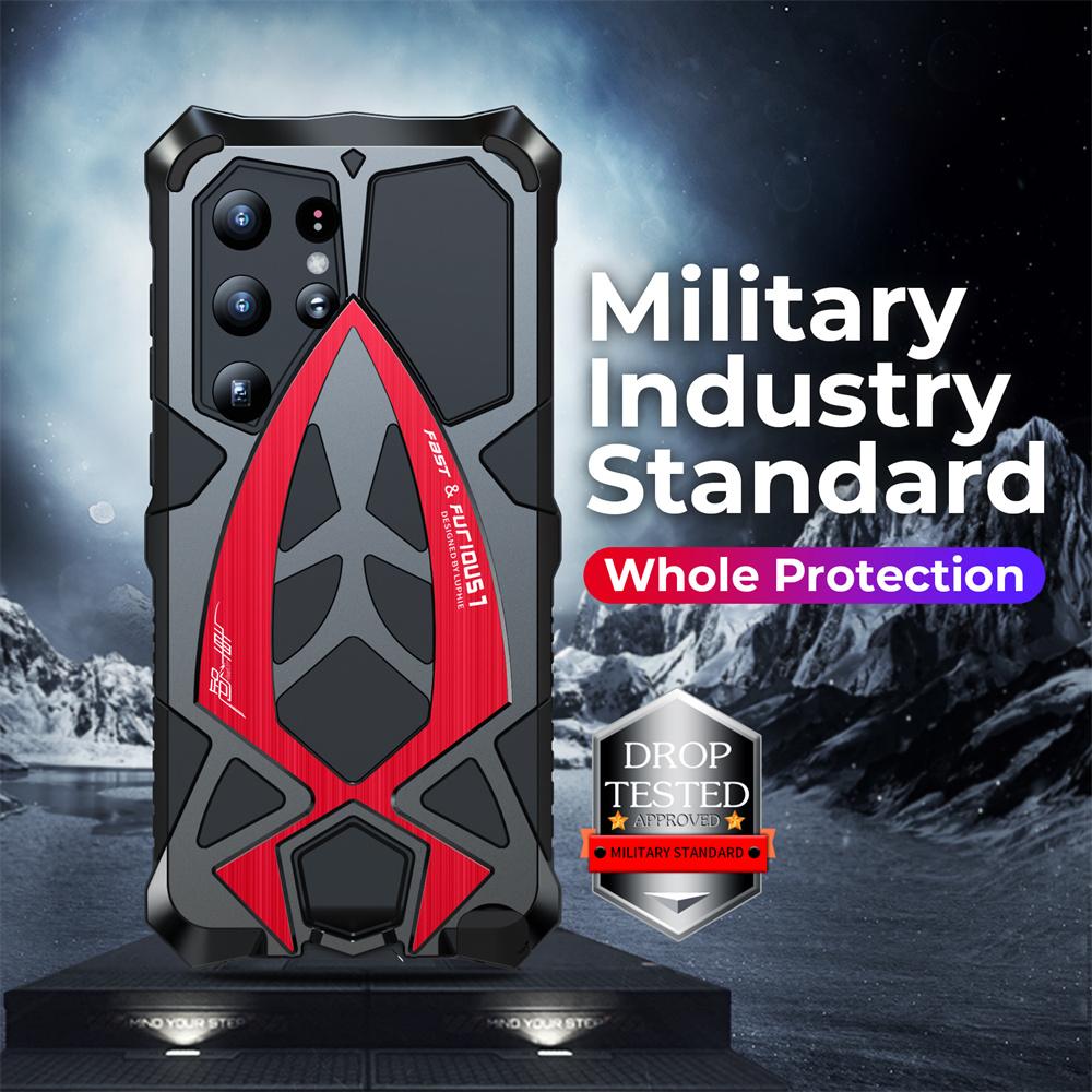 Защитная пленка для экрана Samsung S24 Ultra Luphie, прочный чехол для телефона, бронированный чехол Galaxy, противоударный металлический чехол, военный бампер