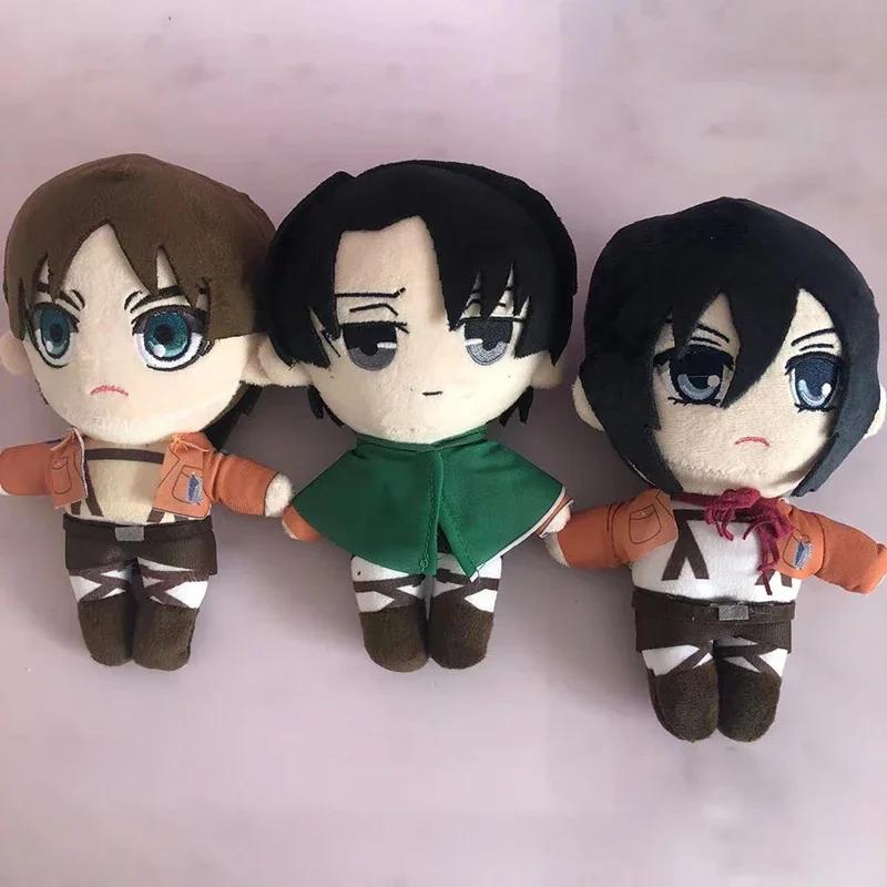 Anime Attack on Titan Plush Toys Levi Eren Mikasa Plushie Pillow Kawaii Cosplay Collection Green Stuffed Dolls Christmas Gifts