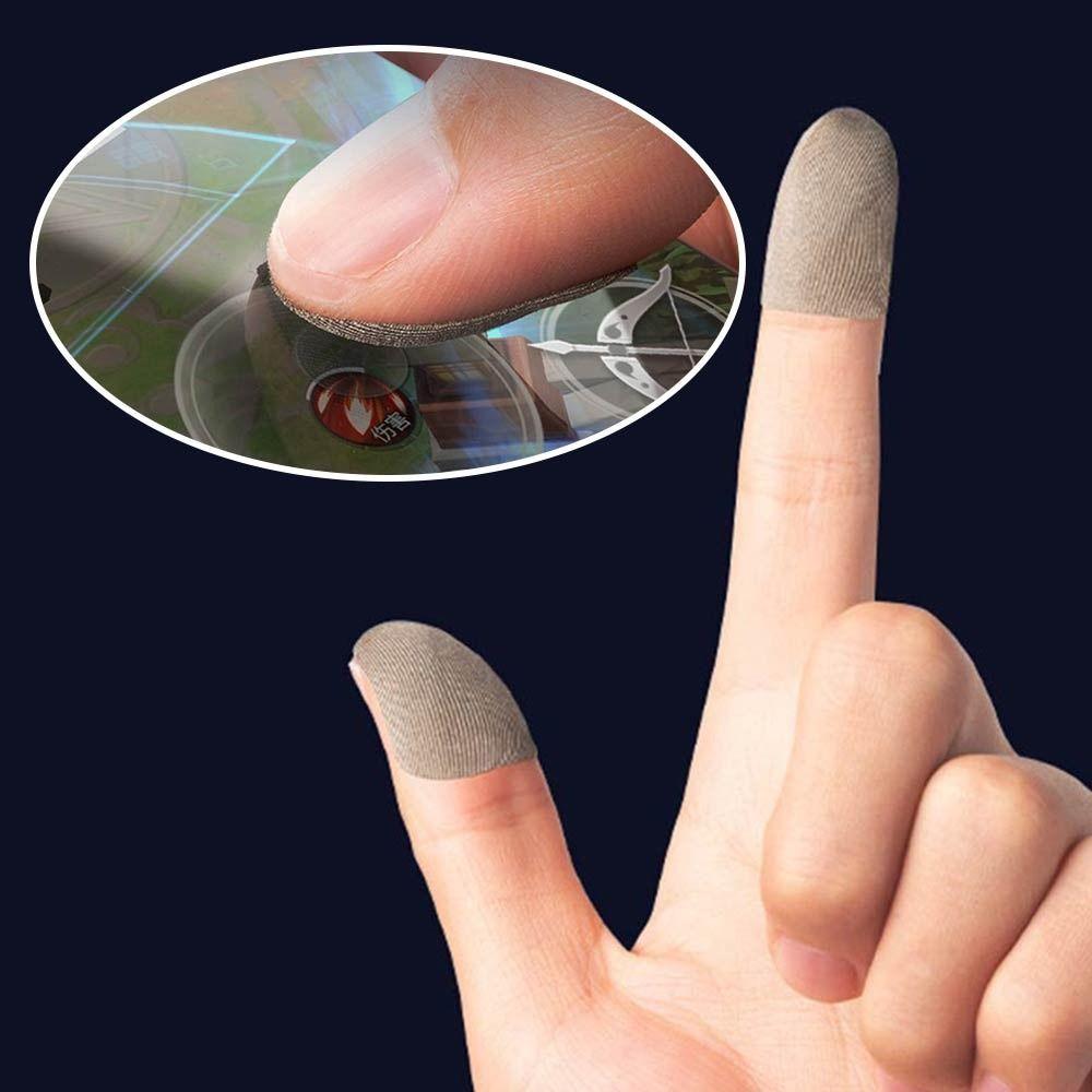 10PCS Silver Grey Gaming Finger Stickers Conductive Anti Slip Glove Touch Screen Film Anti Sweat Ultra Thin Fingertip Sticker