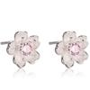 Sakura Sakura Earrings for Platinum 925 Present for Metal Hypoallergenic [Glam Jewelry] Women, Flower, Finish, Silver, Zirconia, Women, Popular,