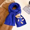 Новый фиолетовый шарф с медведем женский зимний модный утолщенный теплый вязаный шарф студенческий платок