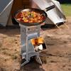 Дровяная походная ракетная печь для кемпинга, для пеших походов, путешествий, пикника, барбекю, из нержавеющей стали, портативная дровяная печь