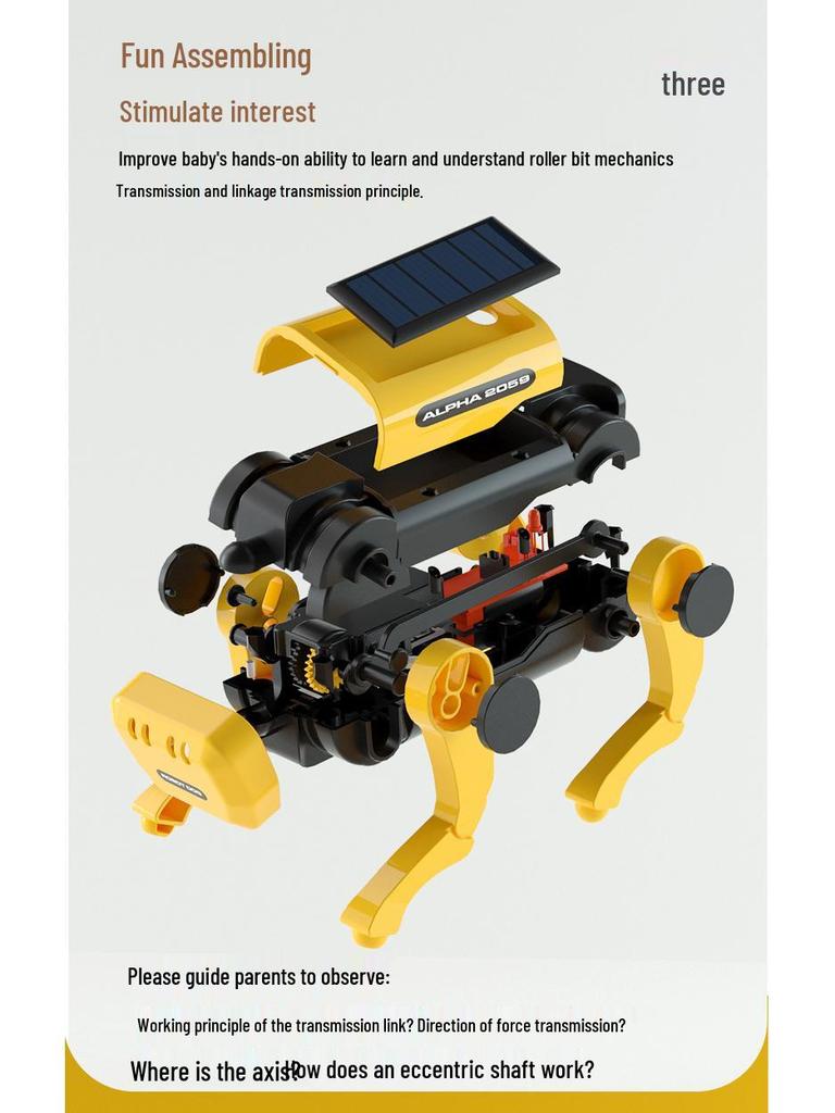 DIY Solar-Powered Robot Dog Kit for Kids - STEAM Educational Science Toy