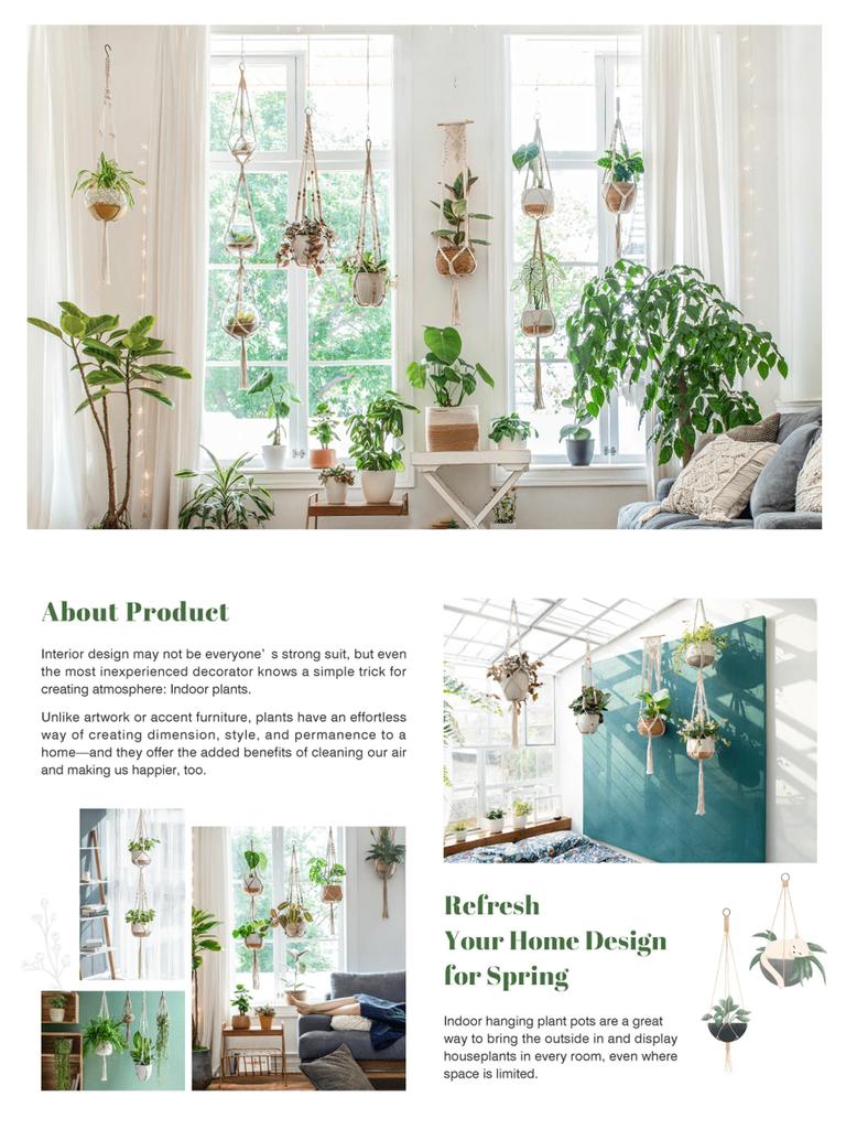 Handmade Hanging Plant Macrame Plant Hanger Flower Pot Planter Hanger Wall Decor Courtyard Garden Hanging Planter Hanging Basket