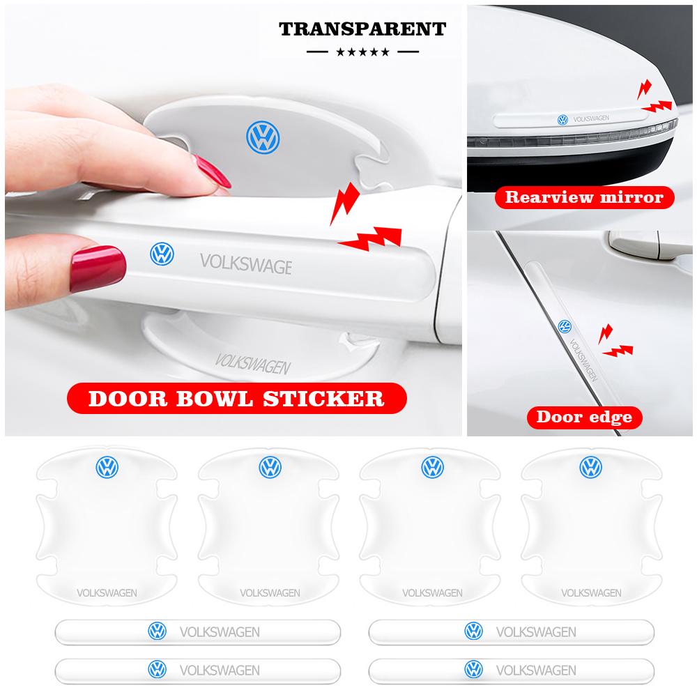 New Car Door Bowl Handle Protector Stickers Transparent Anti-scratch Film For VW Golf Polo Passat Tiguan Touran Jetta Beetle zw8