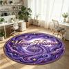 Mandala Ornament (379) Theme Round Crystal Velvet Rug Custom Name Text Personalized Floor Mat Home Decor Non Slip Crystal Carpet