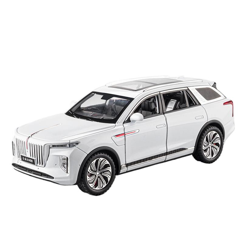 1/24 Hong Qi E-HS9 Полностью Электрический Большой Внедорожник Классическая Модель Автомобиля из Сплава Литье под Давлением Игрушка со Звуком и Светом Украшение для Транспортных Средств Игрушка для Мальчика
