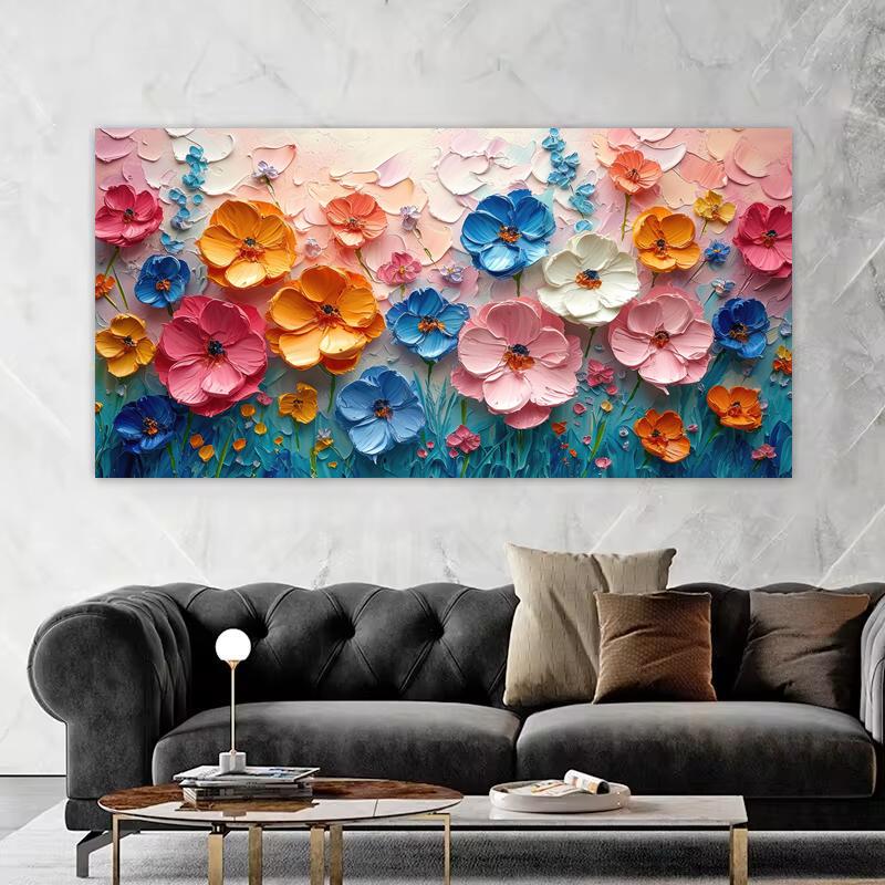 Цельный абстрактный цветочный плакат, современное украшение для дома, печать на холсте, настенная живопись, картина для гостиной, без рамки