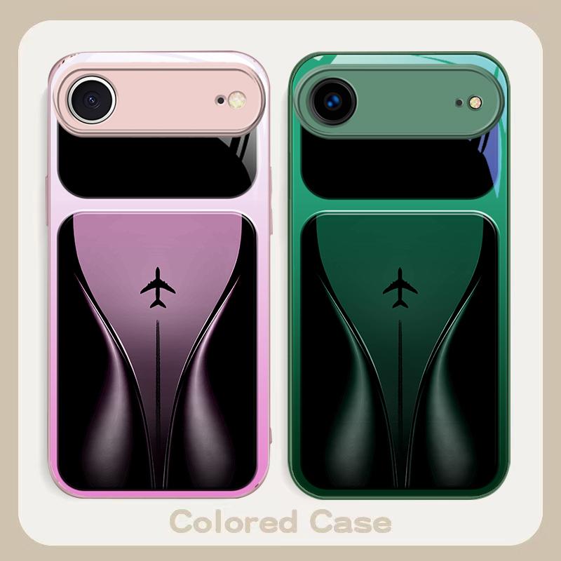 Самолет в постепенном полете Для iPhone 17 Air 16 E 15 14 13 Plus 12 mini 17 Pro Max 11Pro XR Xs 7 8 11 Закаленное стекло Чехол для телефона