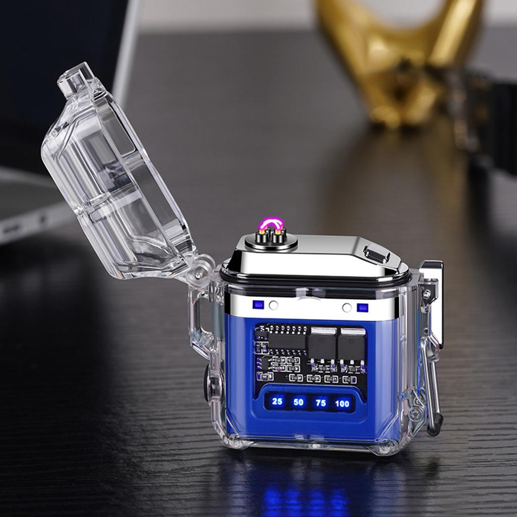 2025 New Transparent Shell Double Arc USB Electronic Lighter TYPE-C Fast Charge COB Lighting Plasma Lighter Electric Waterproof
