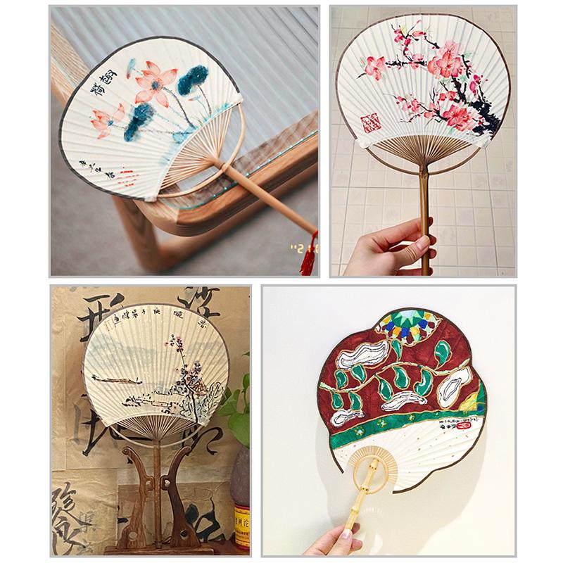Элегантный и уникальный традиционный простой веер DIY искусство ручная роспись круглый квадратный высококачественная рисовая бумага