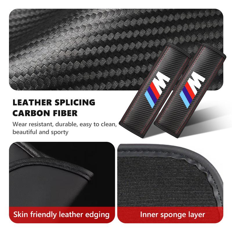 Car Seat Belt Shoulder Pads Leather Wear-Resistant Driving Interior For BMW 1 3 5 7 Series M F01 F20 F10 F13 E52 E53 E60 E93 XCKPY1
