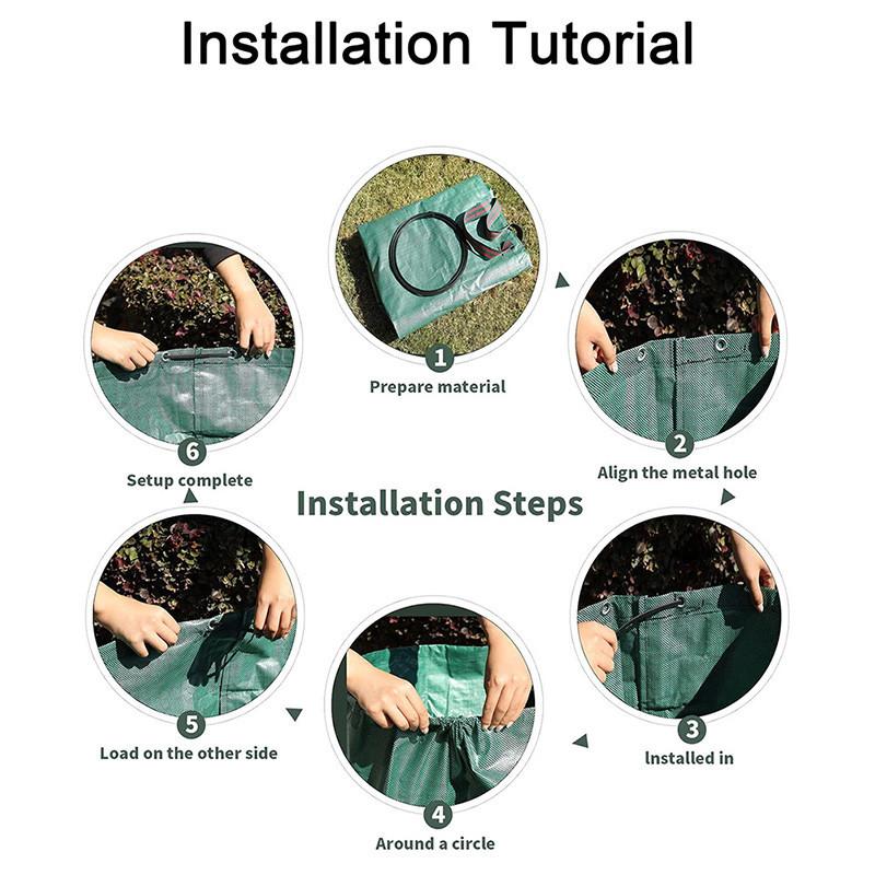 Складной многоразовый контейнер для хранения мусора, большой вместительный садовый контейнер для мусора, водонепроницаемый 60/100/120/272/300/400/500 л