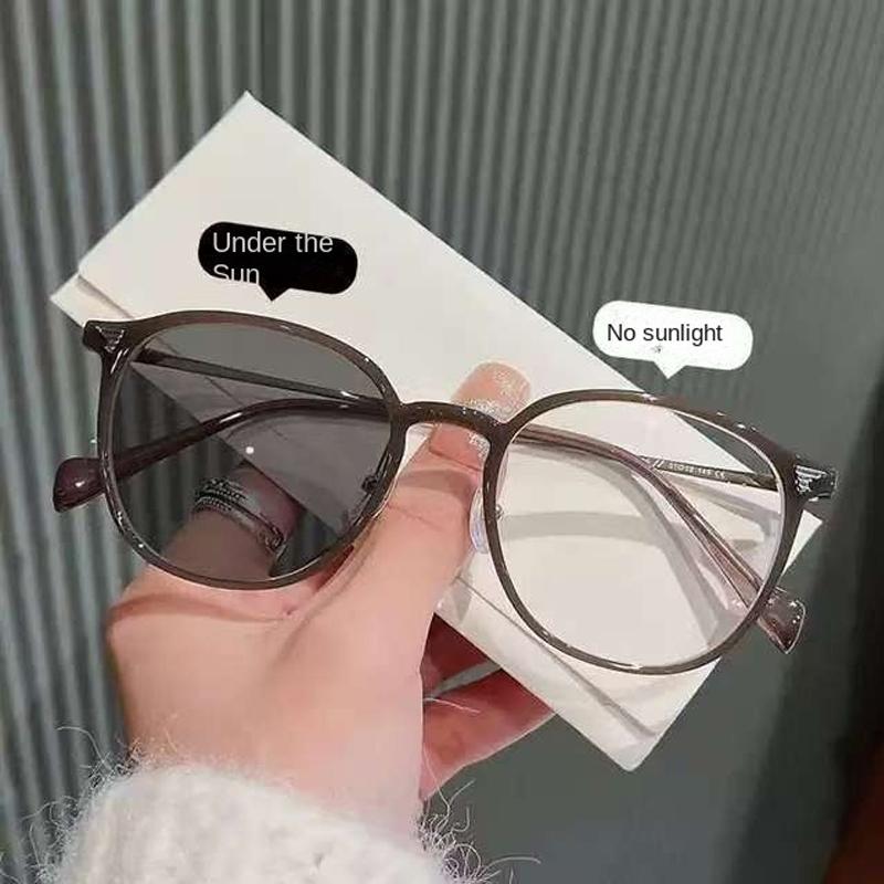 3Pcs Women Luxury Brand Photochromic Myopia Glasses Vintage Near Sight Eyeglasses Fashion Round Frame Eyewear Diopter