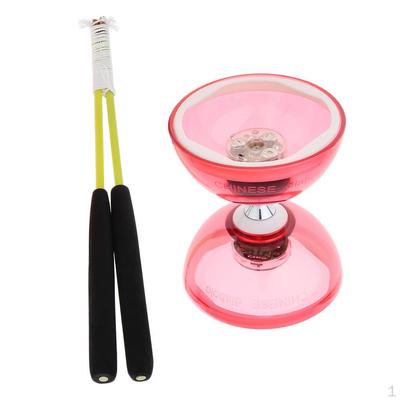 Профессиональный Diabolo с 3 подшипниками и веревками, светодиодный резиновый шарик, игрушки для координации глаз и рук -