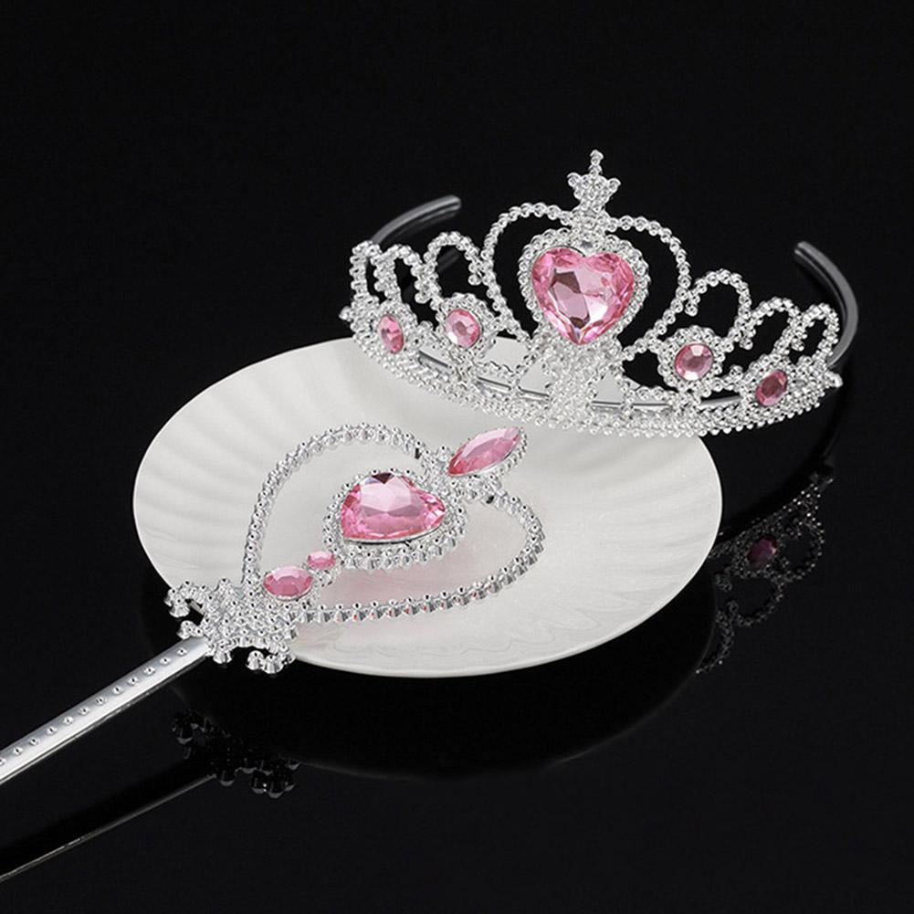 Girl Tiara Fairy Wand Set Children Crown for Dress Up Kids Party