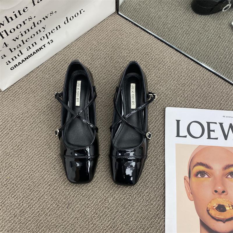 Women's Pumps Vintage Mary Jane Shoes Soft Lightweight Womens Ballet Shoes Mid Heeled Shallow Mouth Shoes for Women Summer New