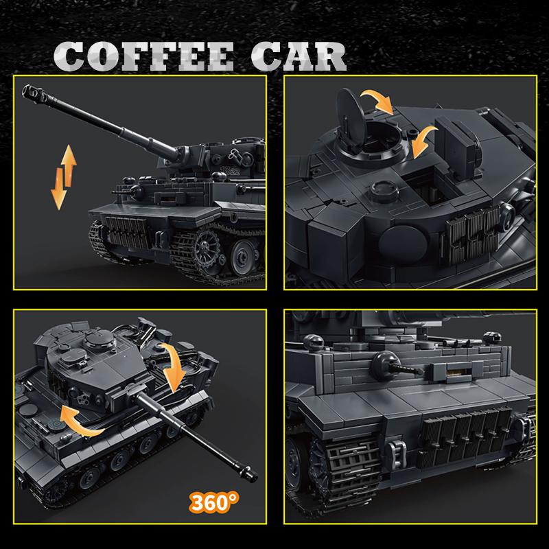 Нетоксичные Новые Блоки Военной Техники Наборы Moc Танк Тигр S04/1322 Сборная Модель Немецкие Блоки Танк Пазл Игрушки Для Взрослых Коллекция Подарки