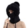 LEZOOY Winter Knit Neck and Face Cover Warm and Perfect for and Fits Head Circumference Cm Black Women's Hat, Balaclava, Warmer, Set, Windproof,