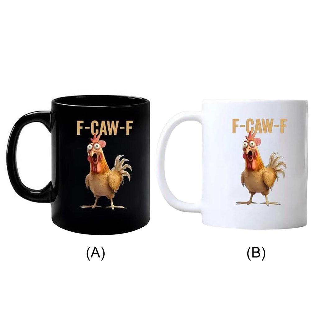 Керамические кружки для кофе 11 унций F-Caw-F с петухом, с ручкой, кружки с кричащим петухом для мамы, сестры, друзей, коллег, декор для дома