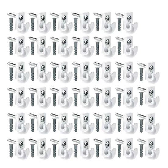 Пластиковый крючок для гирлянды Легкая установка Крючки-подвески для рождественских огней Атмосферостойкий Защищенный от ржавчины Настенное крепление